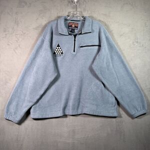 Duluth Trading Co Sweater Mens L Blue 1/4 Zip Pullover Fleece Long Sleeve Casual